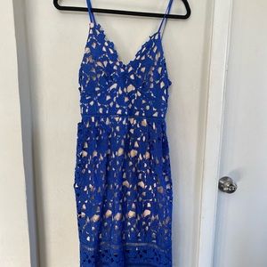 Blue lace Midi Dress